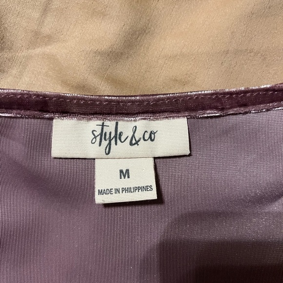 Style & Co muted lavender blouse M - Picture 2 of 3